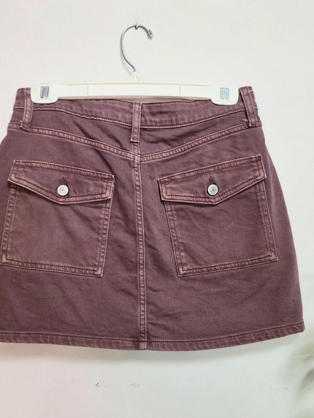 Y2K Early 2000s Dark Mauve Denim Mini Skirt